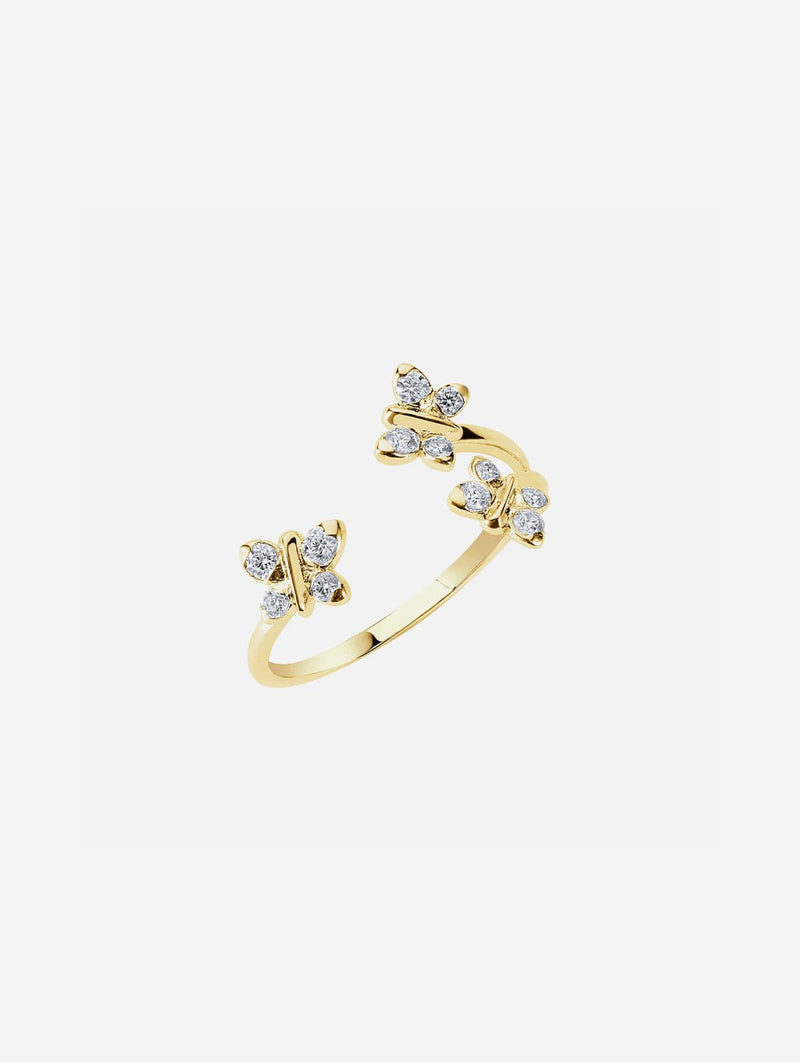 Enchanting Flutterfly™ 14K Gold Vermeil Trio Butterfly Ring | Gold