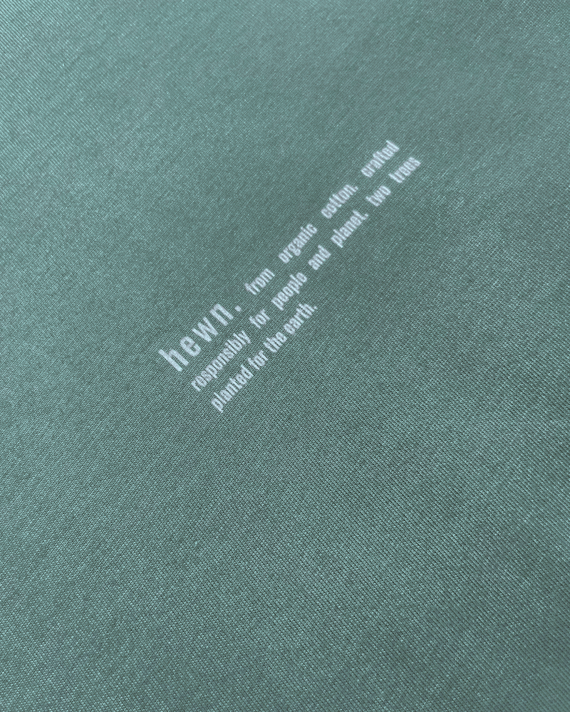 hewn. Womens Organic Cotton Boxy T-shirt in Eucalyptus Green