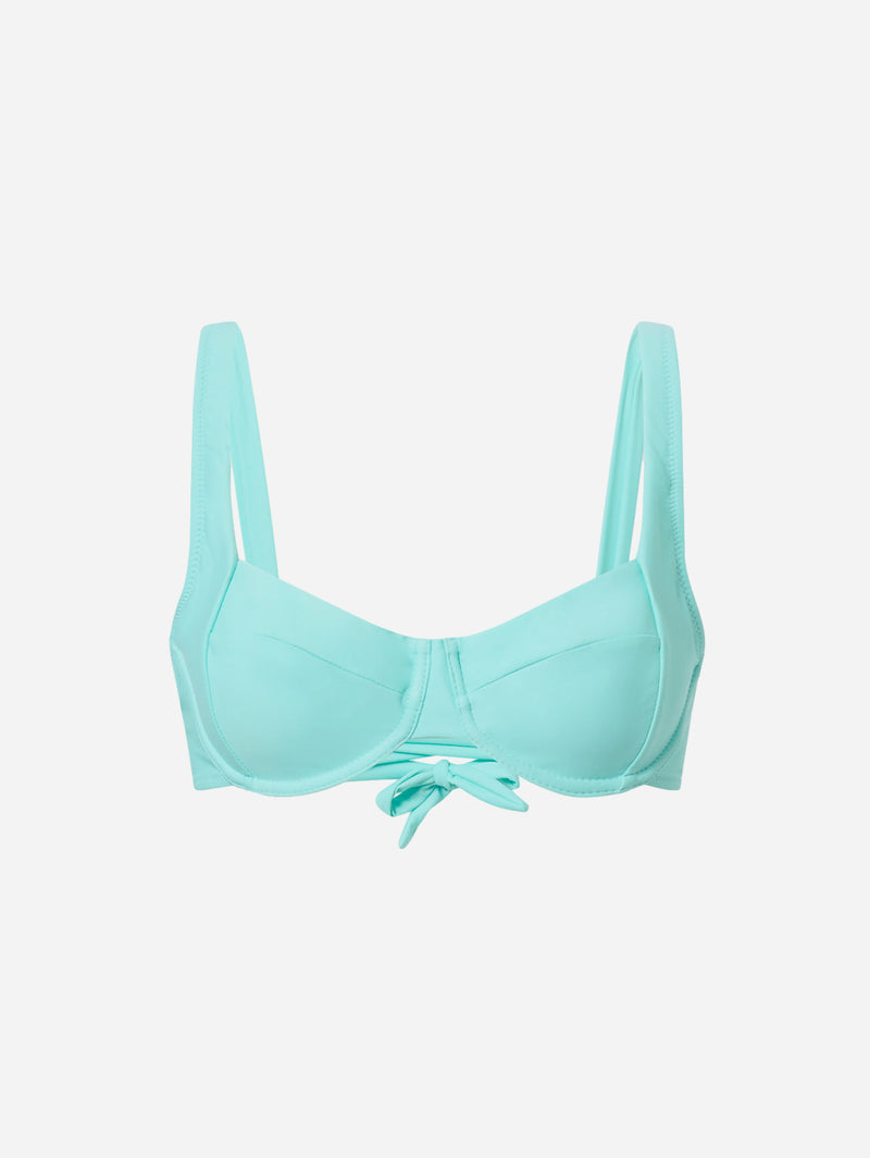 Turqueta Recycled Polyamide Bikini Top | AQVA Blue