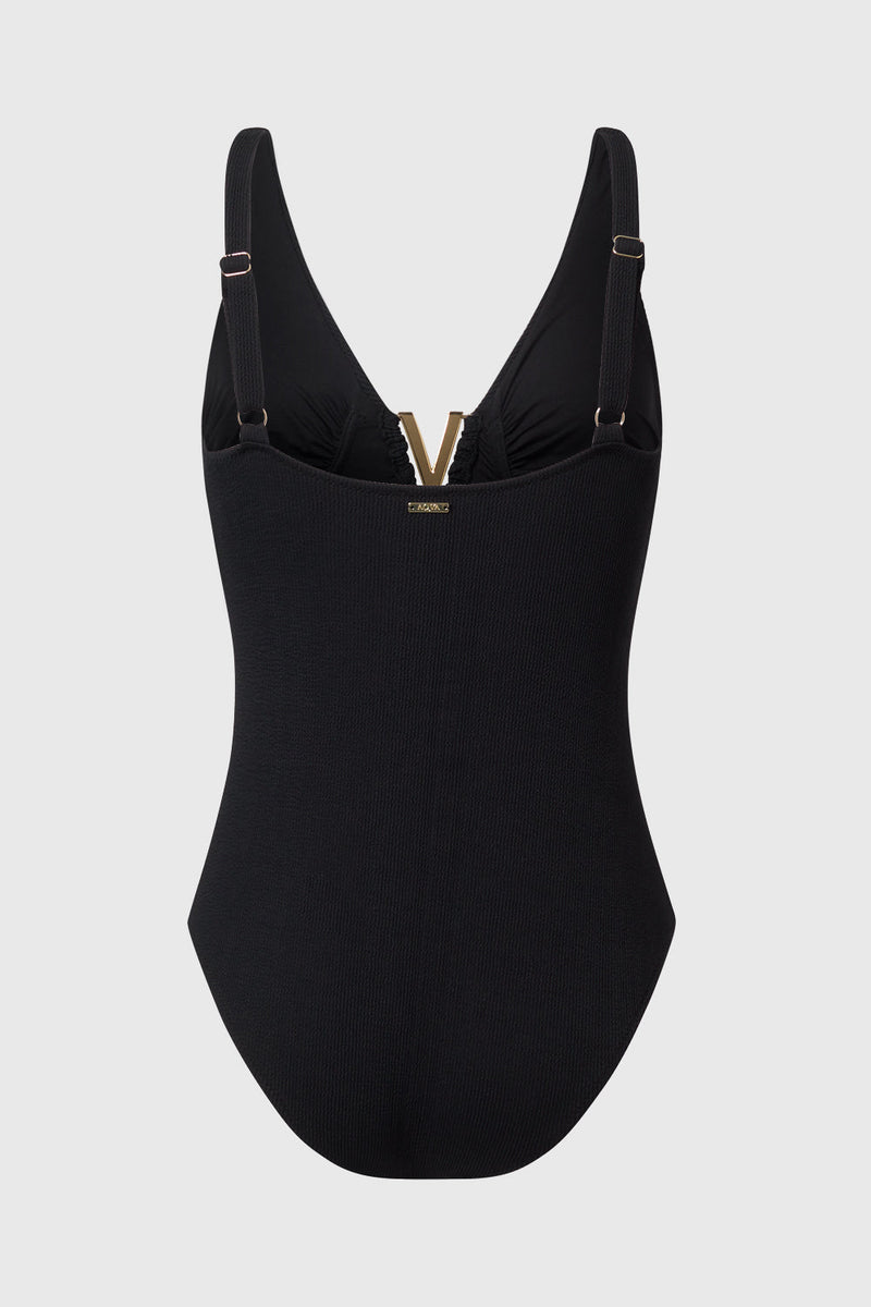 AQVA Swimwear Aiguablava Recycled Polyamide One-piece Swimsuit | Black