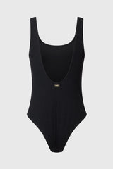 Immaculate Vegan - AQVA Swimwear Balmins Recycled Polyamide One-piece Swimsuit | Black