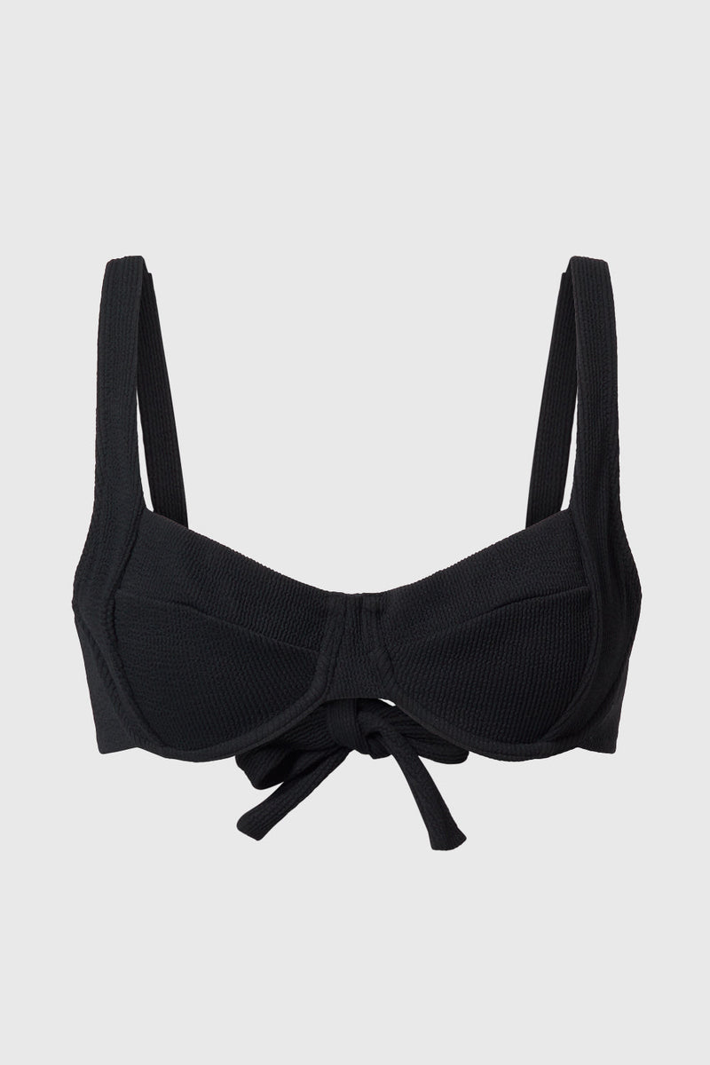 Turqueta Recycled Polyamide Bikini Top | Black