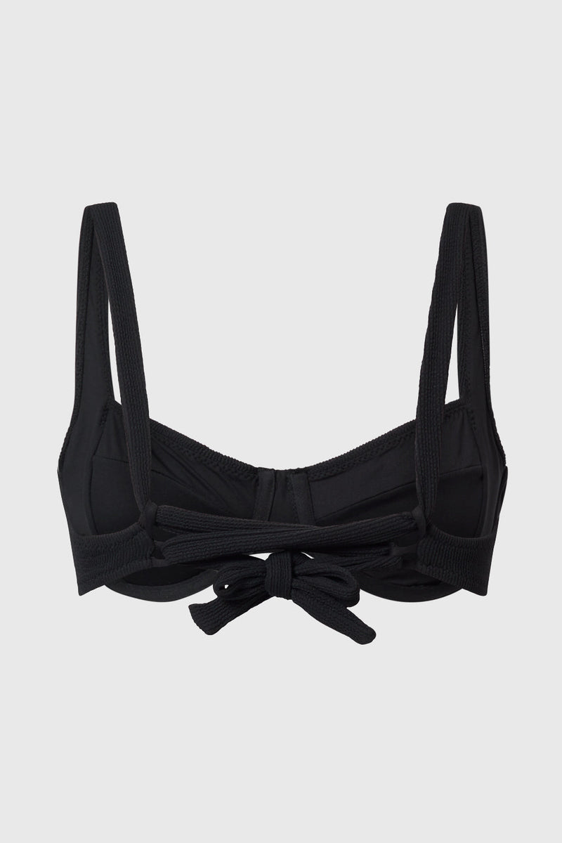 Turqueta Recycled Polyamide Bikini Top | Black