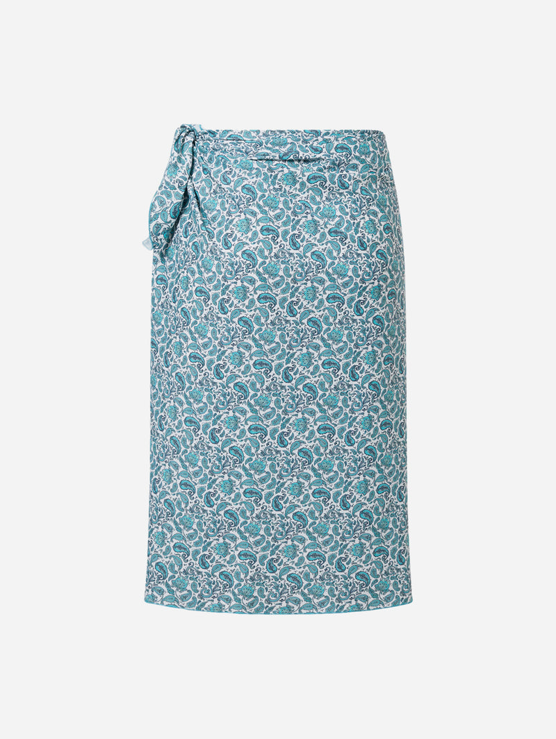 Pareo Illetes Recycled Polyamide Beach Skirt | Paisley Print