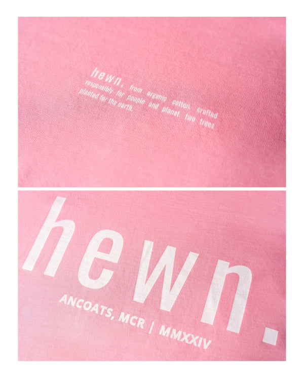 hewn. Mens Organic Cotton Signature Oversized T-shirt in Flamingo Pink