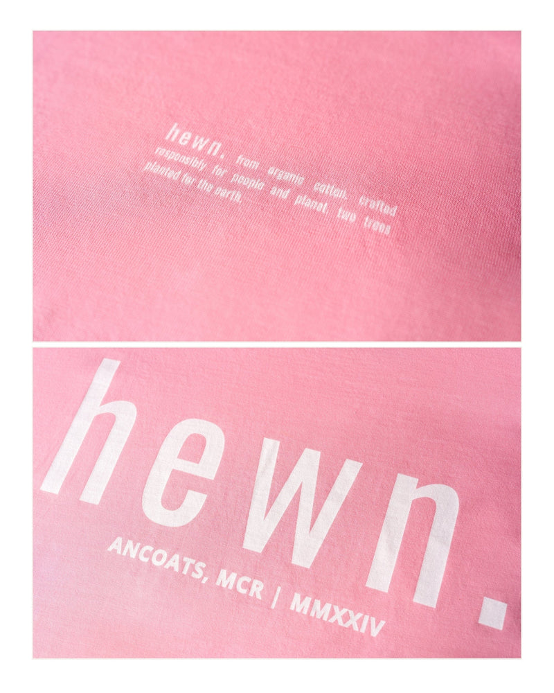 hewn. Mens Organic Cotton Signature Oversized T-shirt in Flamingo Pink
