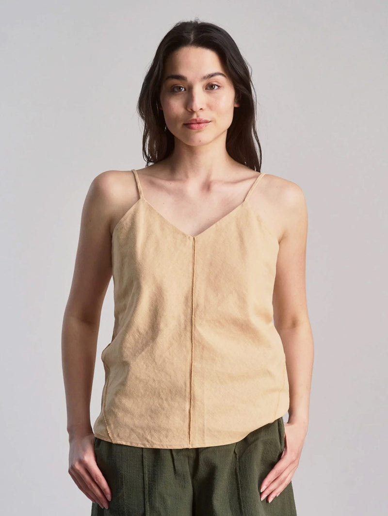 KOMODO Fleur Women's Organic Linen Cotton Camisole | Sand