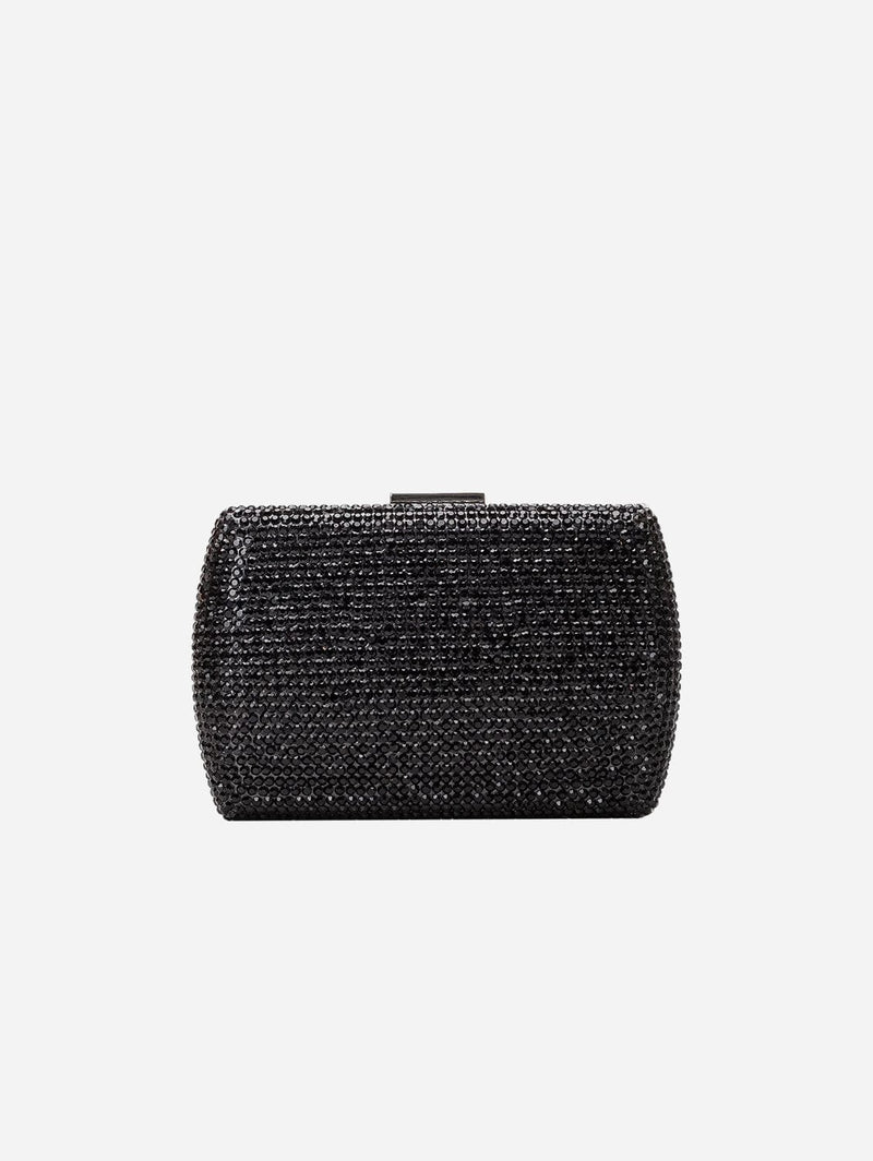 Forever and Always Shoes Francisca Vegan Glitter Clutch | Black Black