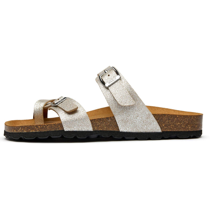 V.GAN Garlic Women's Comfort Vegan Leather Footbed Sandals | Metallic