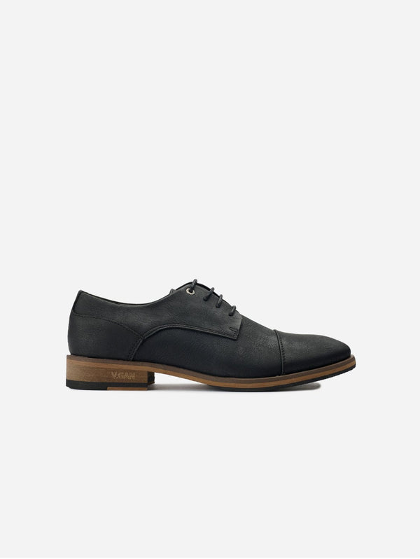 V.GAN Ginger 2 Men's Vegan Leather Derby Shoes | Black UK7 / EU41 / US8