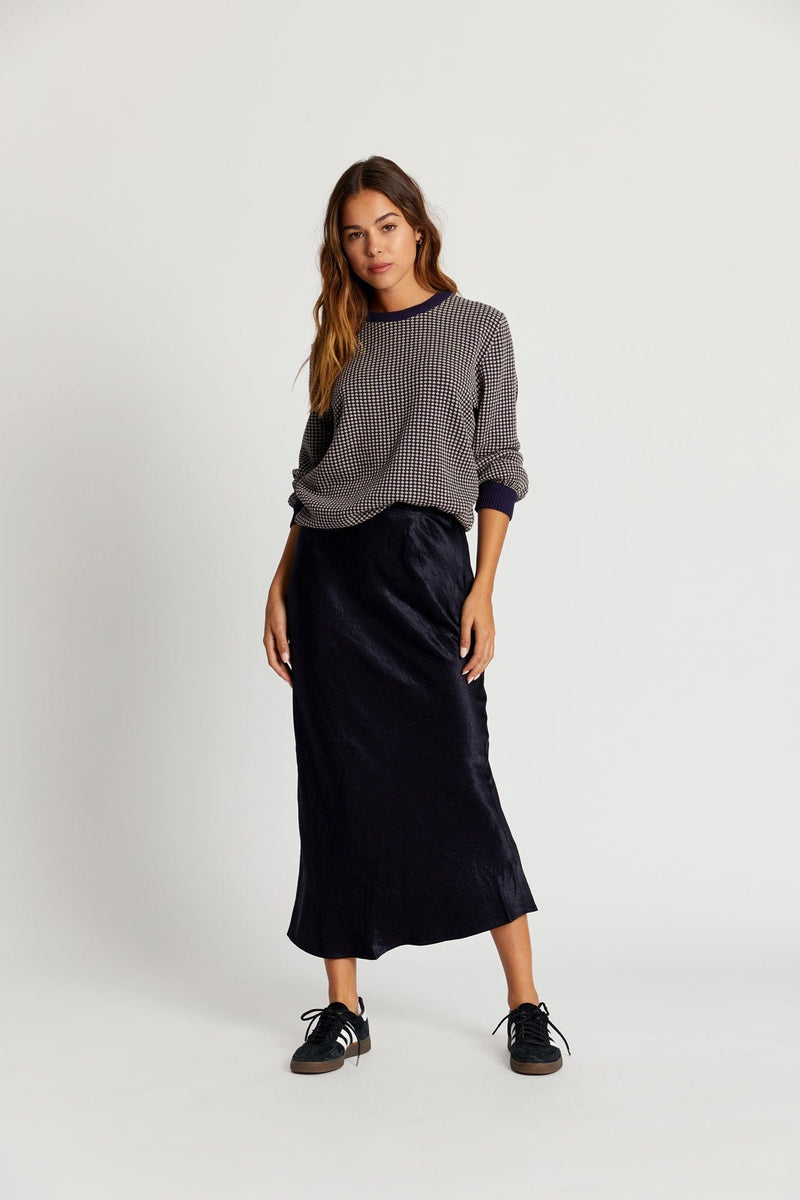 KOMODO Hope Organic Cotton Puff Sleeve Jumper | Navy