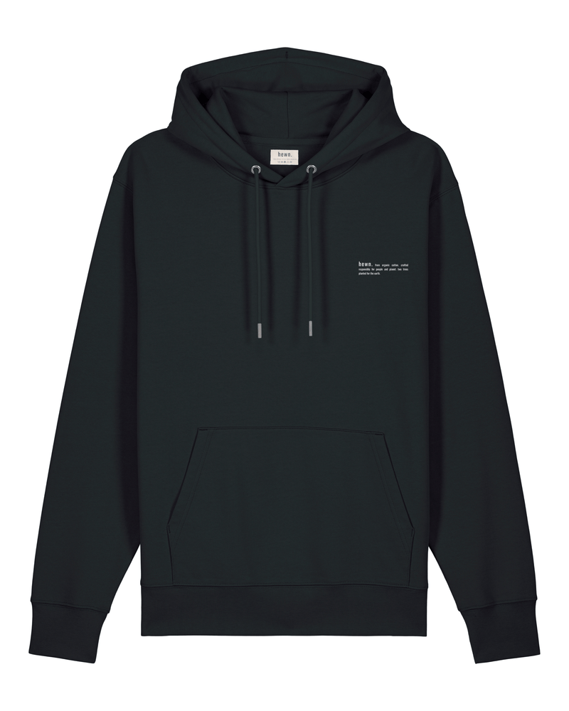 hewn. Womens Organic Cotton Relaxed-fit Hoodie in Jet Black