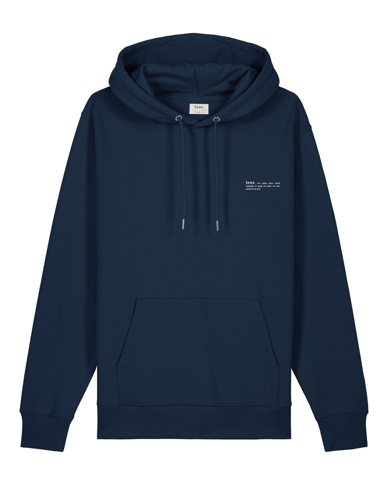 hewn. Womens Organic Cotton Relaxed-fit Hoodie in Midnight Navy