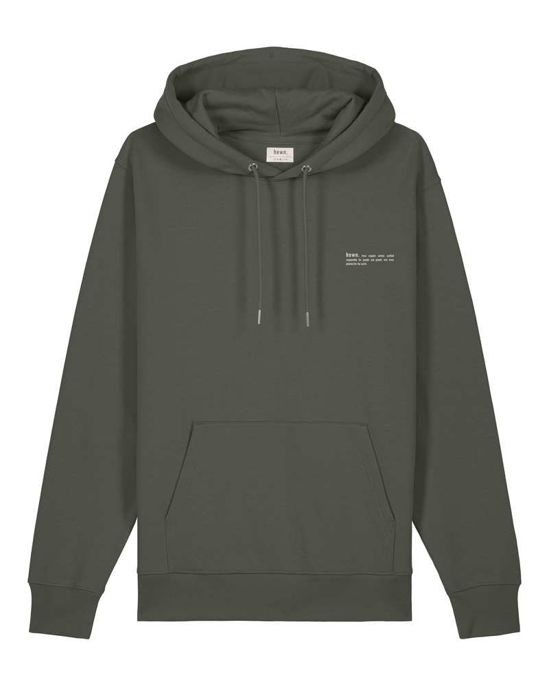 hewn. Womens Organic Cotton Relaxed-fit Hoodie in Pine Green Khaki