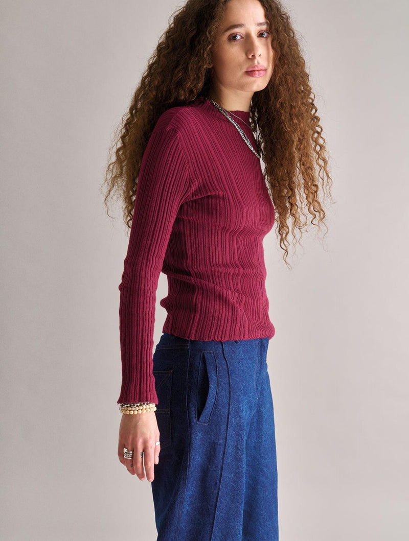 Women's Muni Organic Cotton Top | Wine Red