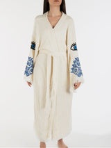 Immaculate Vegan - Forever and Always Shoes Aria - Natural Evil Eye Handmade Kimono Off-White