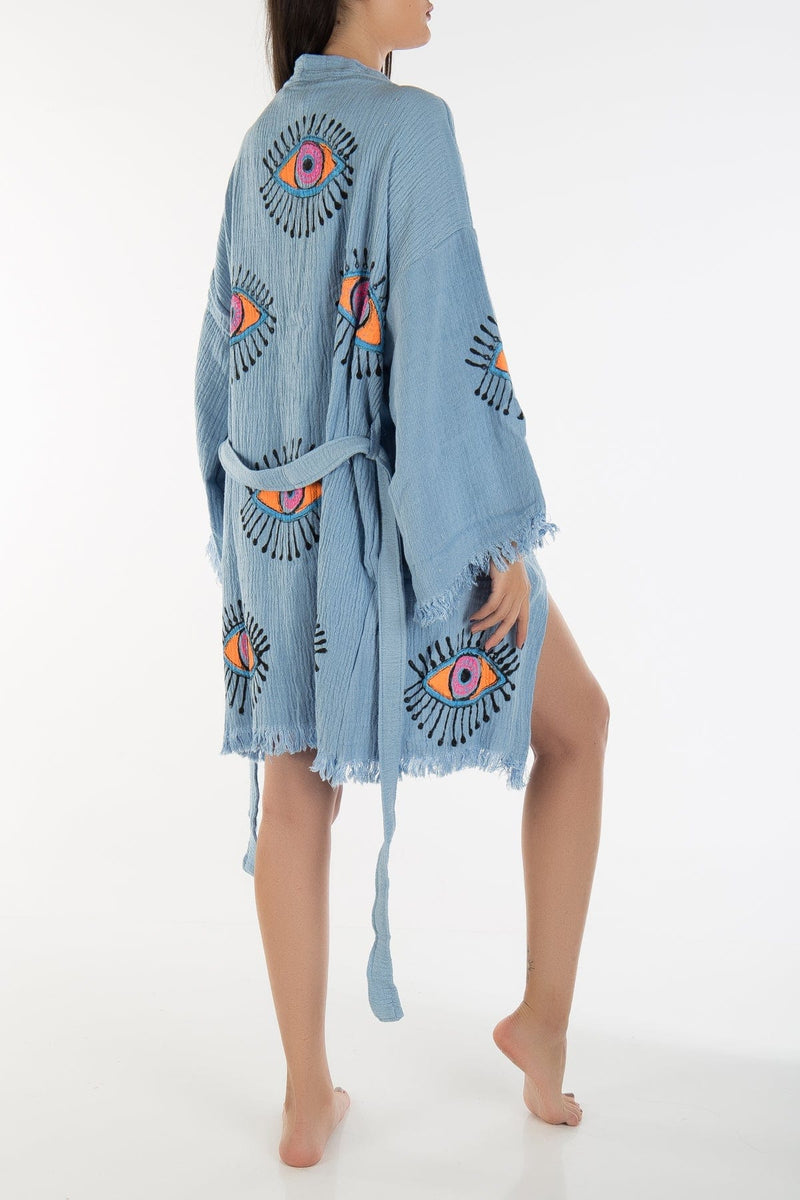 Forever and Always Shoes Cordelia - Blue Handmade Short Kimono Light Blue