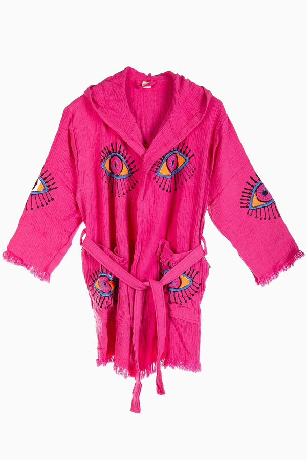 Forever and Always Shoes Kaia - Pink Handmade Hooded Kimono Fuchsia