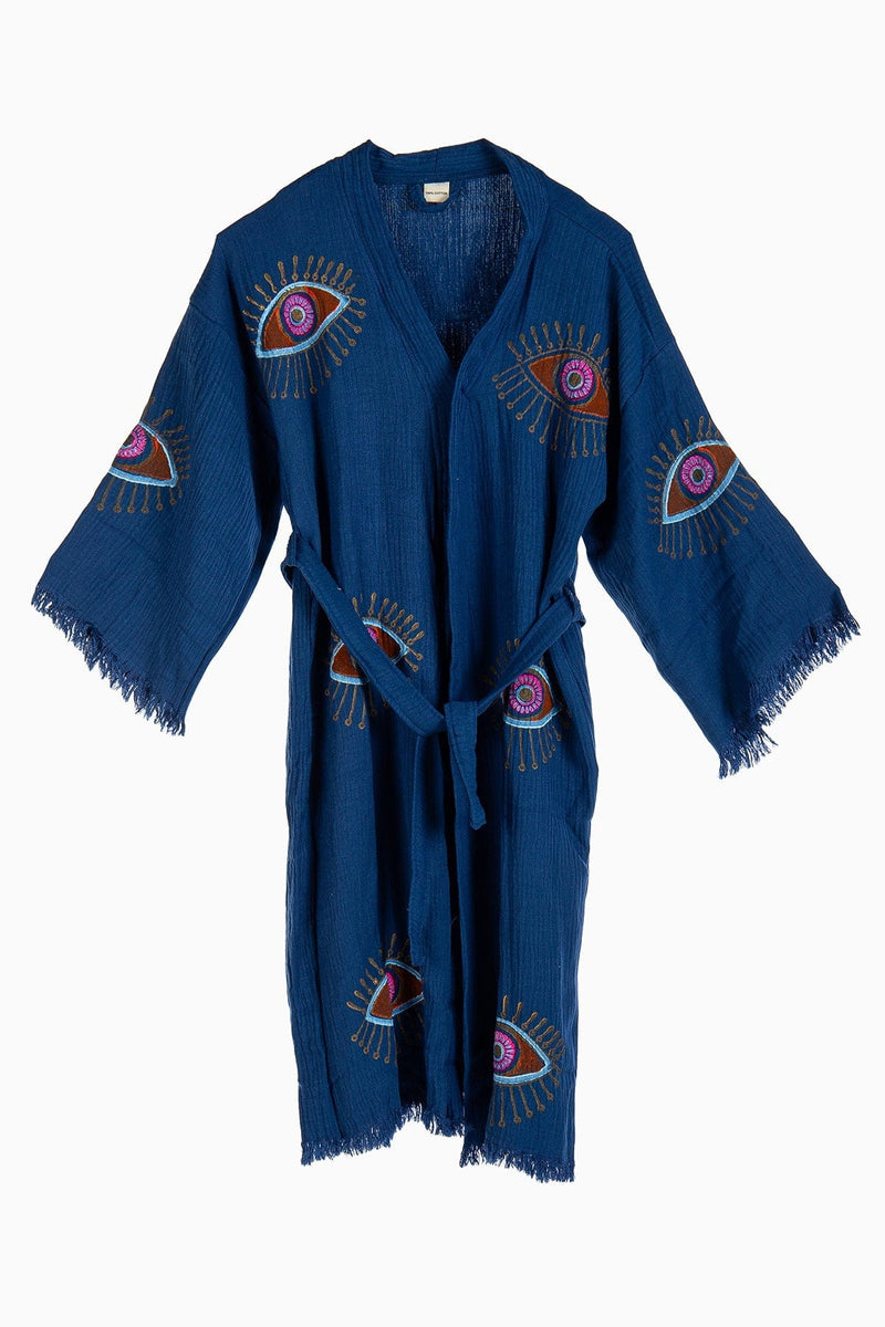 Forever and Always Shoes Luna Handmade Cotton Kimono | Blue Blue