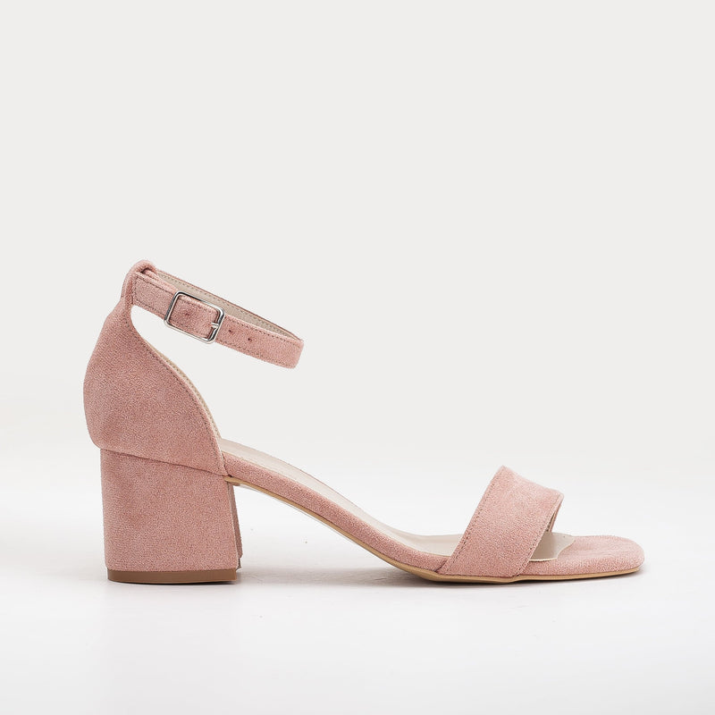 Forever and Always Shoes Illy - Dusty Pink Suede Sandals with Pearls