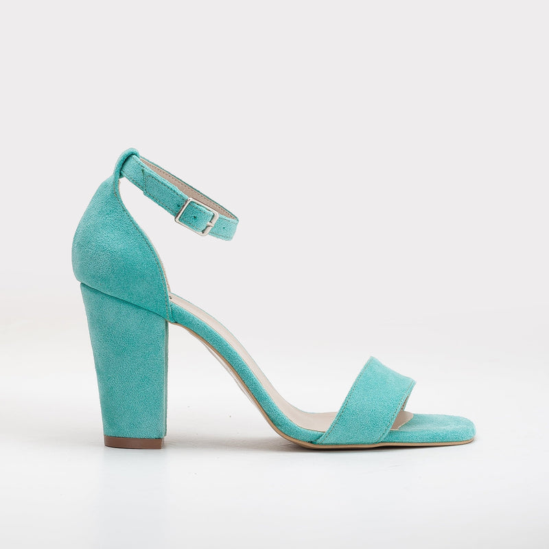 Forever and Always Shoes Melissa - Aqua Blue Suede Sandals with Pearls