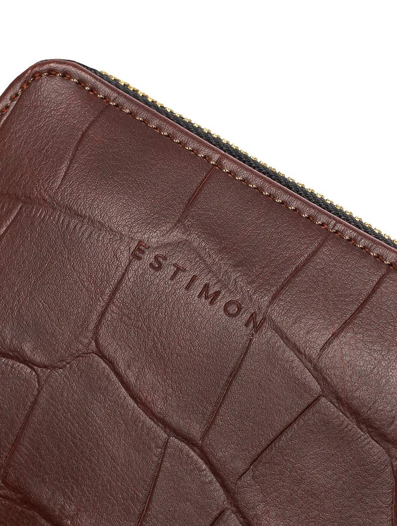Estimon MULTI WALLET portfel z kukurydzy brązowy krokodyl
