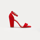 Immaculate Vegan - Forever and Always Shoes Melissa - Red Suede Sandals with Pearls