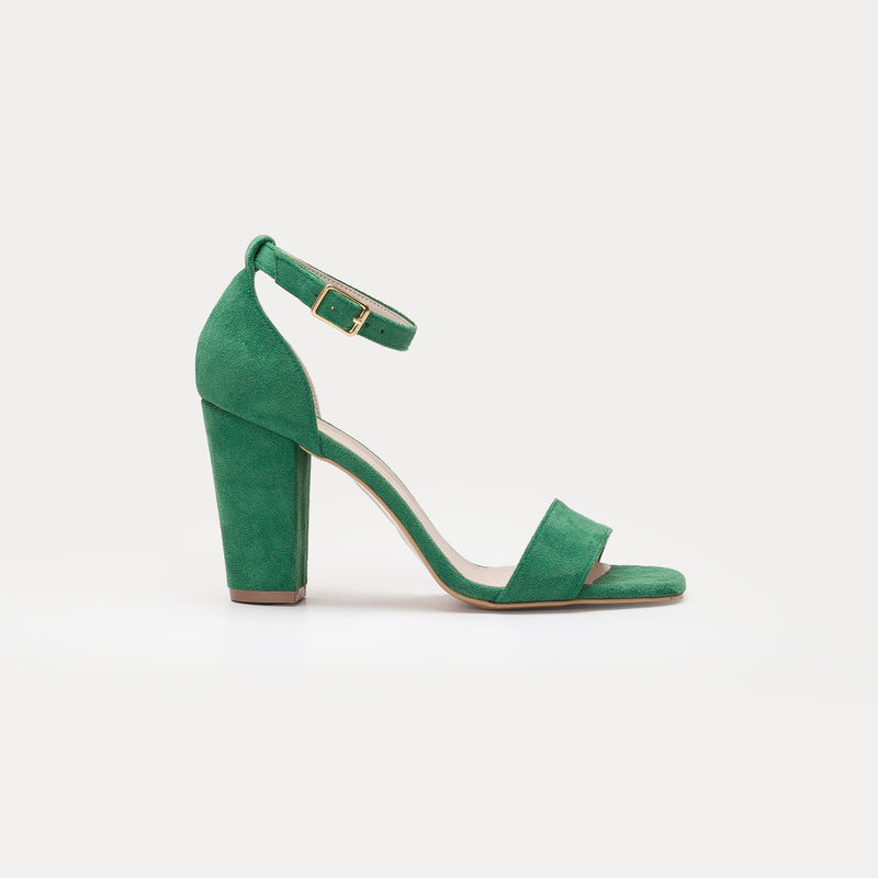 Forever and Always Shoes Melissa - Green Suede Sandals with Pearls