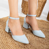 Immaculate Vegan - Forever and Always Shoes Miranda - Baby Blue Pumps with Pearls