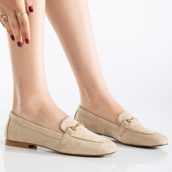 Prologue Shoes Olly Vegan Suede Horsebit Loafers | Beige