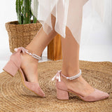 Immaculate Vegan - Forever and Always Shoes Miranda - Dusty Pink Shoes with Pearls