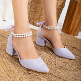 Immaculate Vegan - Forever and Always Shoes Miranda - Lilac Bridal Shoes with Pearls