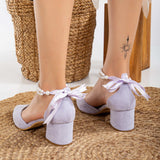 Immaculate Vegan - Forever and Always Shoes Miranda - Lilac Bridal Shoes with Pearls