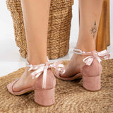 Immaculate Vegan - Forever and Always Shoes Illy - Dusty Pink Suede Sandals with Pearls