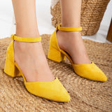 Immaculate Vegan - Forever and Always Shoes Miranda - Mustard Yellow Pumps with Pearls