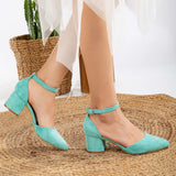 Immaculate Vegan - Forever and Always Shoes Miranda - Aqua Blue Bridal Shoes with Pearls