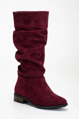 Immaculate Vegan - Prologue Shoes Maribel Vegan Suede Slouchy Boots | Brick Red