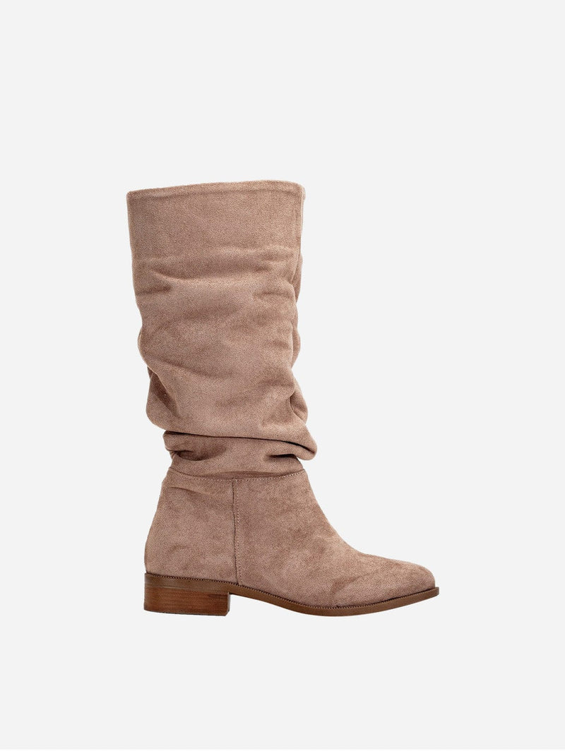 Prologue Shoes Maribel Vegan Suede Slouchy Boots | Dark Beige Dark Beige / UK3 / EU36 / US5.5