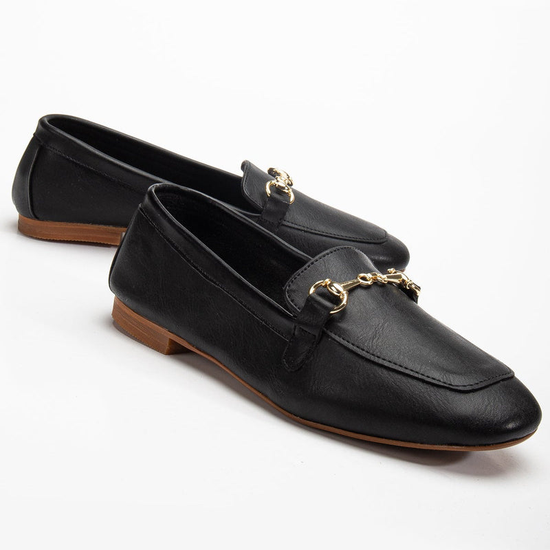 Olly Vegan Leather Horsebit Loafers | Black