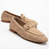 Immaculate Vegan - Olly Vegan Suede Horsebit Loafers | Dark Beige