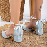 Immaculate Vegan - Forever and Always Shoes Miranda - Baby Blue Pumps with Pearls