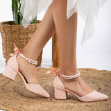 Immaculate Vegan - Forever and Always Shoes Miranda - Coral Pink Shoes with Pearls