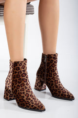 Immaculate Vegan - Prologue Shoes Leia - Leopard Brown Print Ankle Boots