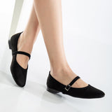 Immaculate Vegan - Prologue Shoes Emilie Vegan Suede Mary Jane Flats | Black