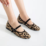 Immaculate Vegan - Emilie Vegan Suede Mary Jane Flats | Leopard