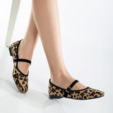 Immaculate Vegan - Emilie Vegan Suede Mary Jane Flats | Leopard