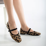 Immaculate Vegan - Prologue Shoes Emilie Vegan Suede Mary Jane Flats | Leopard