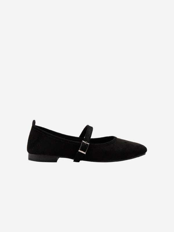 Prologue Shoes Emilie Vegan Suede Mary Jane Flats | Black UK3 / EU36 / US5.5 / Black