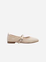 Immaculate Vegan - Emilie Vegan Suede Mary Jane Flats | Beige