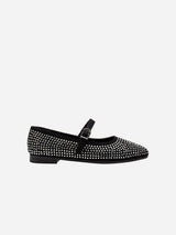 Immaculate Vegan - Emilie Vegan Suede Mary Jane Flats | Studded Mini Crystal